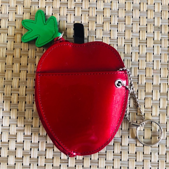 Rolfs Strawberry Patent Leather Coin Key Chain Pouch - Picture 2 of 4